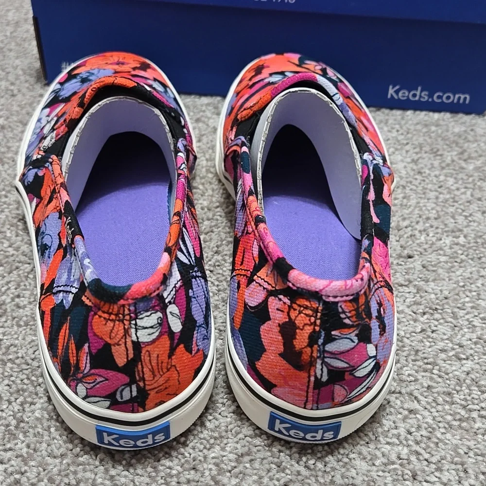 KEDS DOUBLE DECKER TWILL FLORAL Sneaker - Black in Size 8.5 - NEW IN BOX